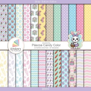 Kit Papel Digital Páscoa Candy Color