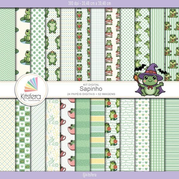 Kit Papel Digital Sapinho