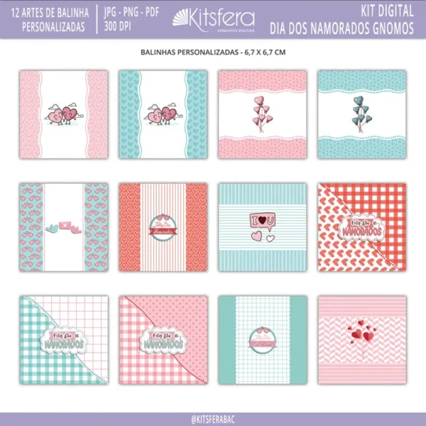 Kit digital Dia dos Namorados - Gnomos