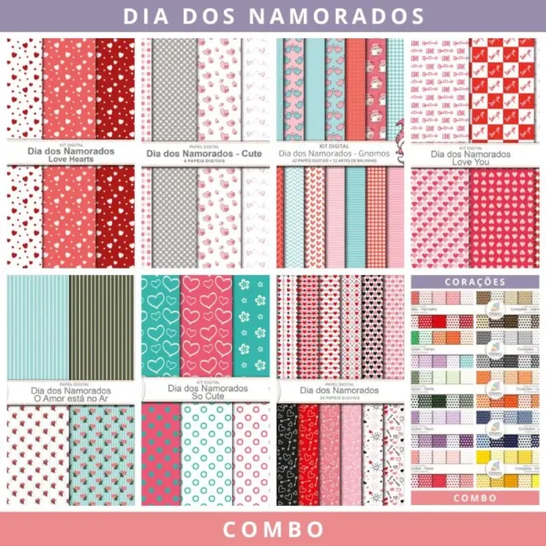 Combo Papel Digital Dia dos Namorados
