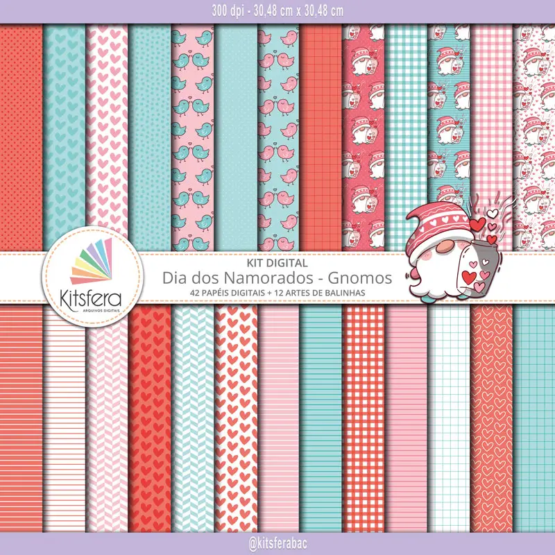 Kit digital Dia dos Namorados - Gnomos