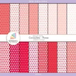 Combo kit de papéis digitais de Corações