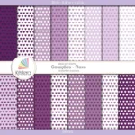 Combo kit de papéis digitais de Corações