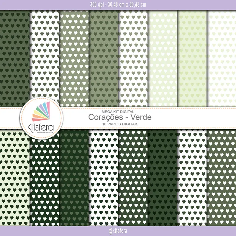 Combo kit de papéis digitais de Corações
