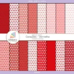 Combo kit de papéis digitais de Corações