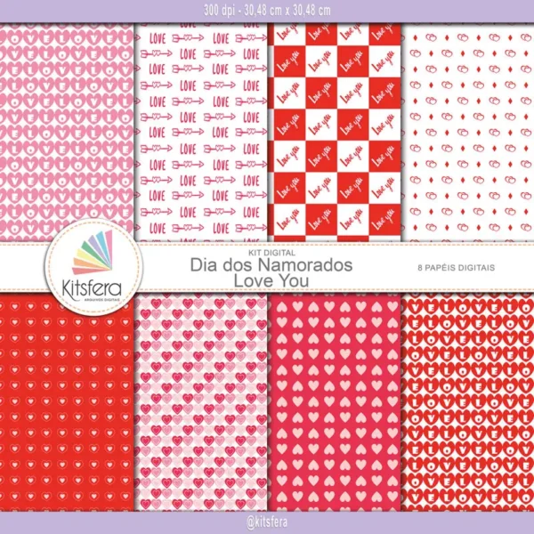 Papel digital Dia dos Namorados - Love You