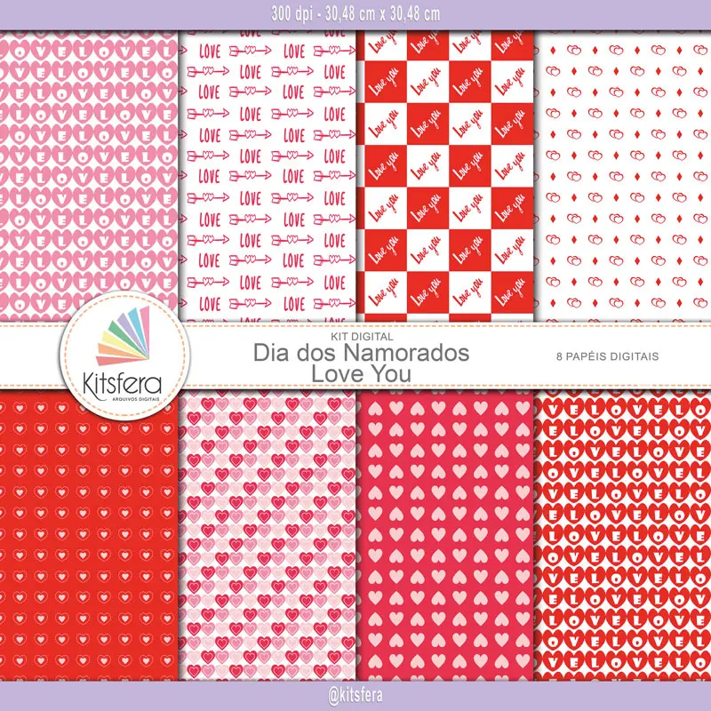 Papel digital Dia dos Namorados - Love You