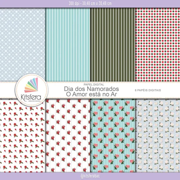 Papel Digital Dia dos Namorados - O Amor Está no Ar