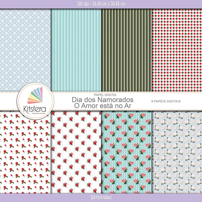 Papel Digital Dia dos Namorados - O Amor Está no Ar
