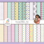 Papel Digital Dia das Mães Pet (Cachorros e Gatinhos)