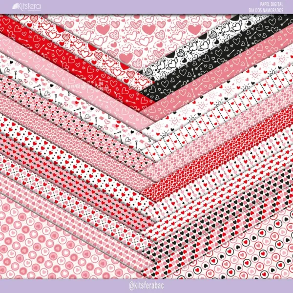 Papel Digital Dia dos Namorados - Corações