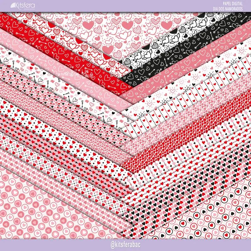 Papel Digital Dia dos Namorados - Corações