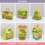 Kit Festa Safari para imprimir - Combo