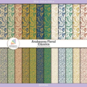 Papel digital Arabescos Floral Clássico