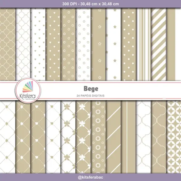 Papel Digital Bege (Papel Digital Creme)