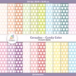Papel Digital Corações Candy Color