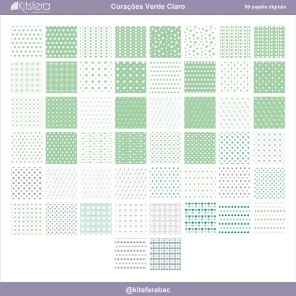 kit-papel-digital-coracoes-verde-claro