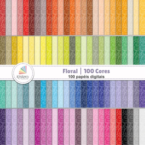 Kitsfera Arquivos Digitais 22 Papel Digital Floral 100 Cores