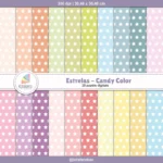 Papel Digital Estrelas Candy Color