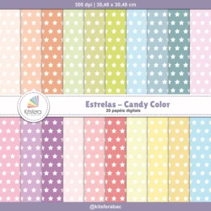 Papel Digital Estrelas Candy Color