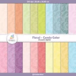 Papel Digital Floral Candy Color