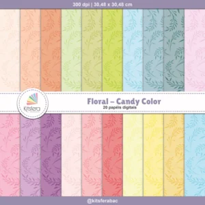 Papel Digital Floral Candy Color