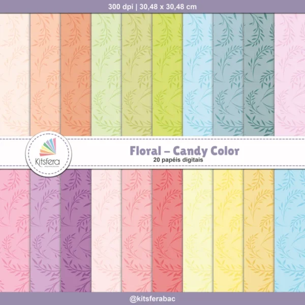 Papel Digital Floral Candy Color