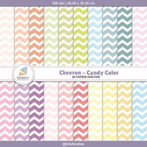 Papel Digital Chevron Candy Color