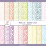 Papel Digital Damask Candy Color