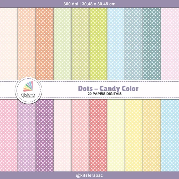 Papel Digital Dots Candy Color