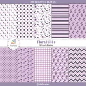 Papel Digital Floral Lilás