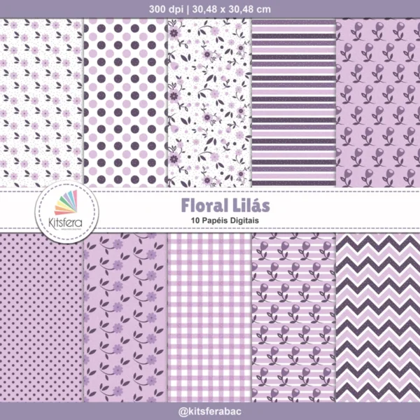 Papel Digital Floral Lilás