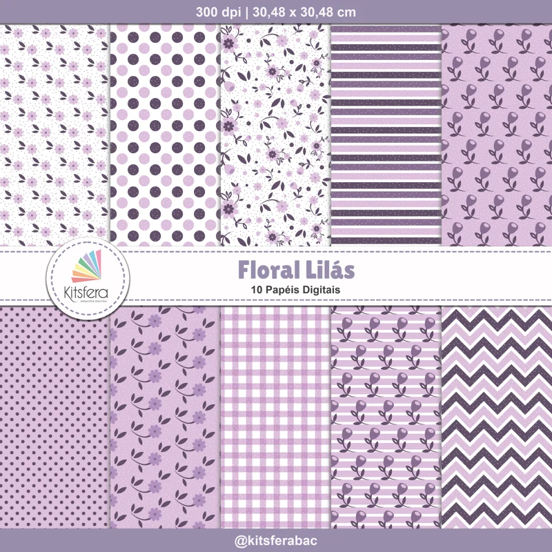 Papel Digital Floral Lilás