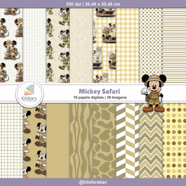 Papel Digital Mickey Safari