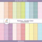 Papel Digital Xadrez Candy Color