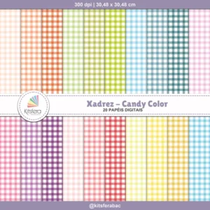 Papel Digital Xadrez Candy Color