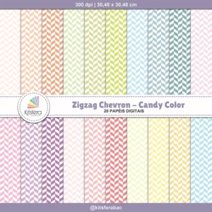 Papel Digital Zigzag Chevron Candy Color