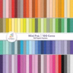 Papel Digital Mini Poá 100 Cores